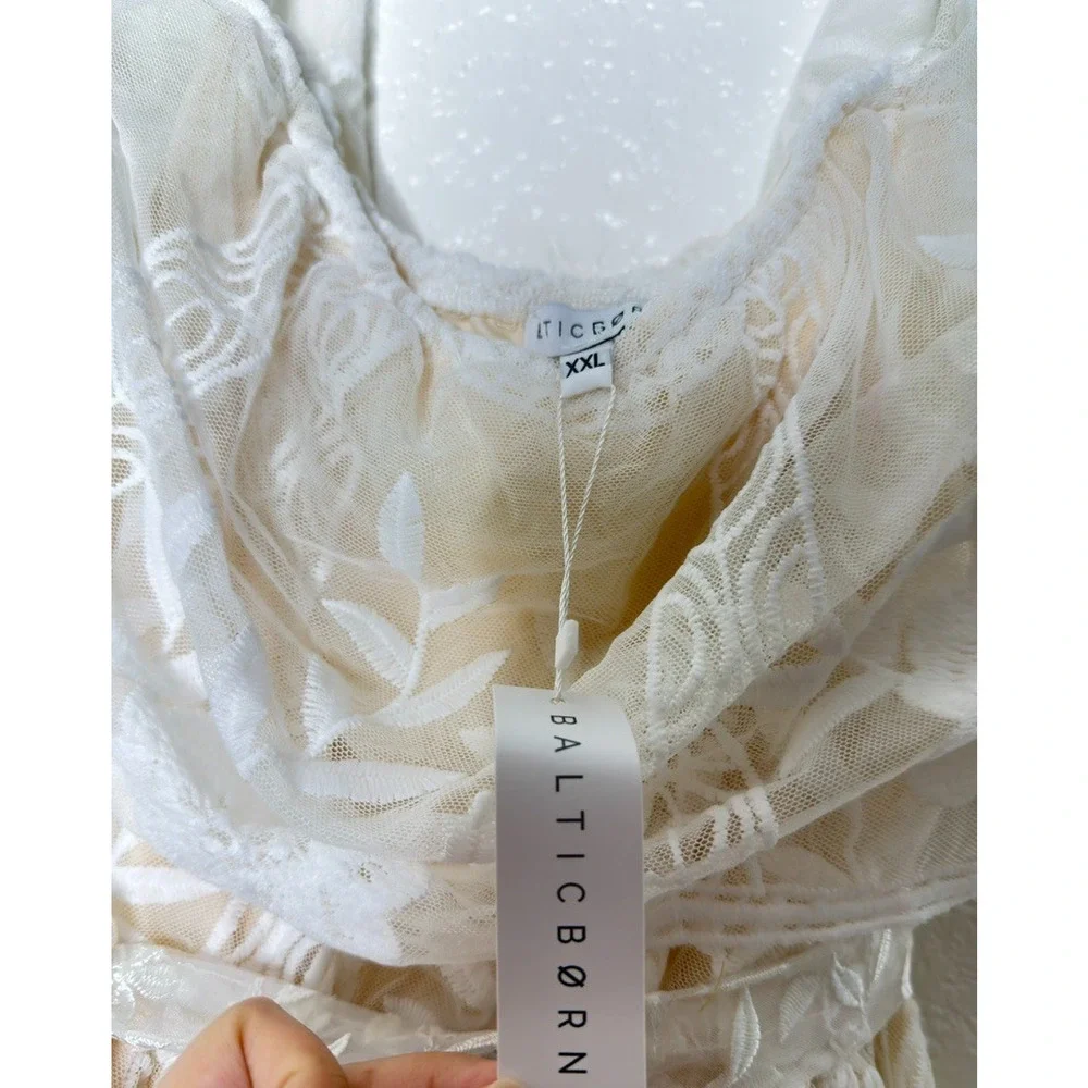 Baltic Born Off-Shoulder White Lace Mini Dress - Picture 7 of 11